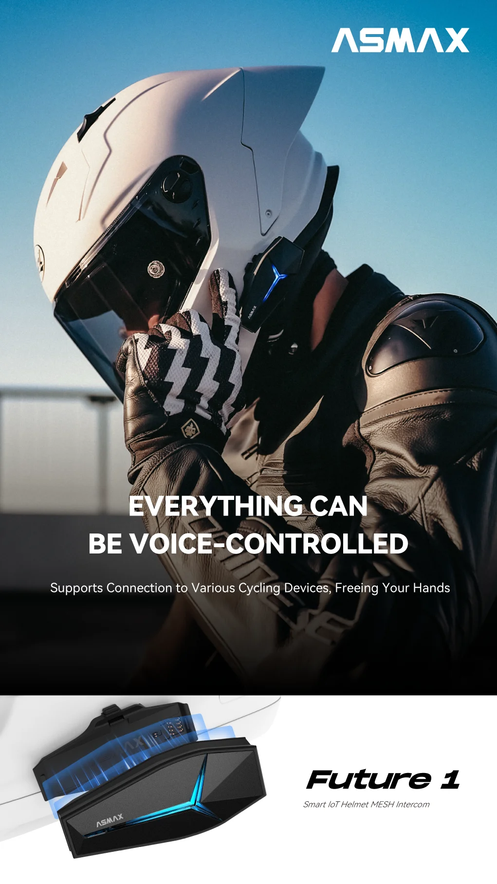 ASMAX Future 1 Motorcycle Helm - огляд і ціна Intercom Headset Helmet