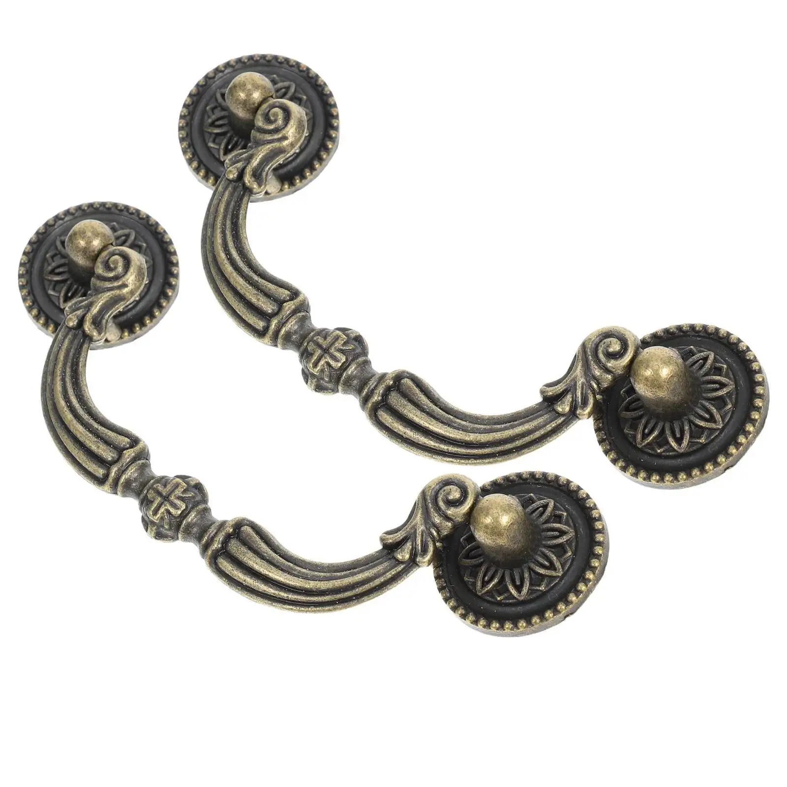 

2Pcs Drawer Pull With European Finish For Dresser Cabinet Wardrobe Furniture Vintage Pulls Handles