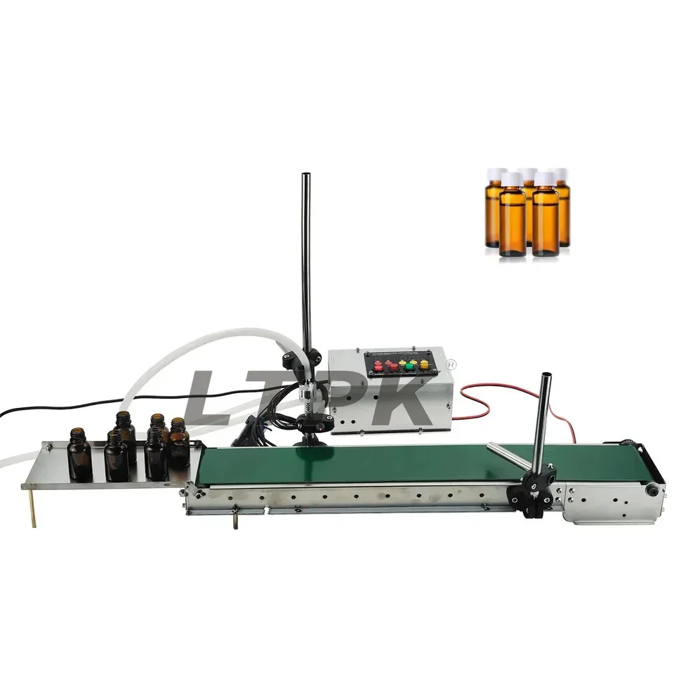

Semi Automatic Peristaltic Pump Perfume Essential Oil Ink Juice Milk Liquid Water Bottle Filler Filling Machine With Conveyor
