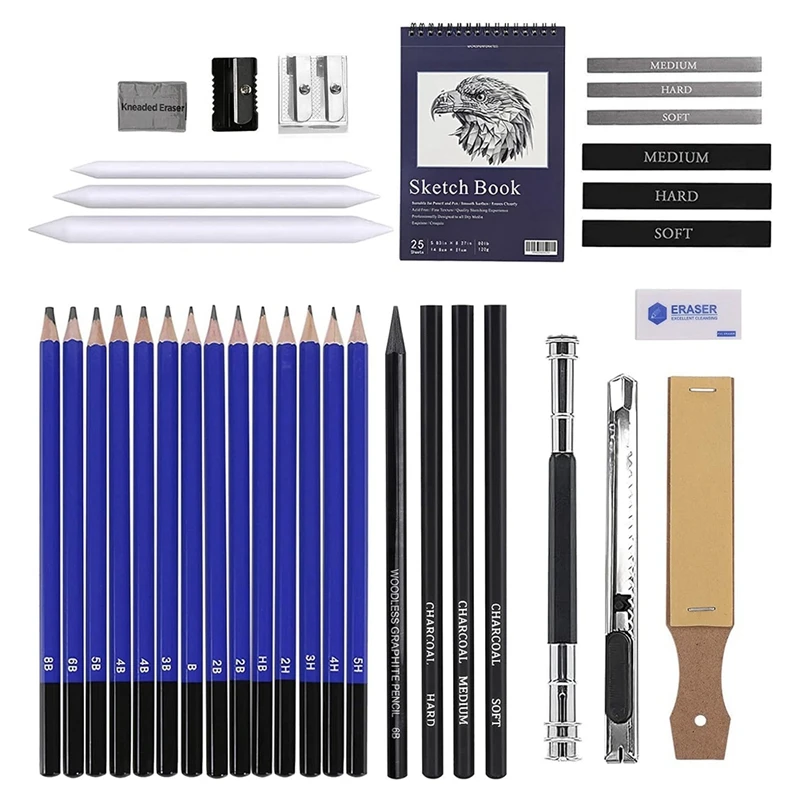 35 Pieces Professional Art Sketching Pencils Set With Drawing Pencils Set For Kids