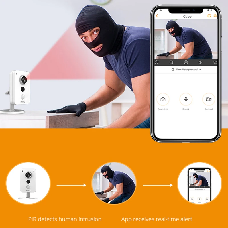IMOU Cube 4MP WiFi IP Camera H.265 PIR Two-Way Talk Abnormal Sound Detection Excellent Night Vision IPC-K42P Surveillance camera