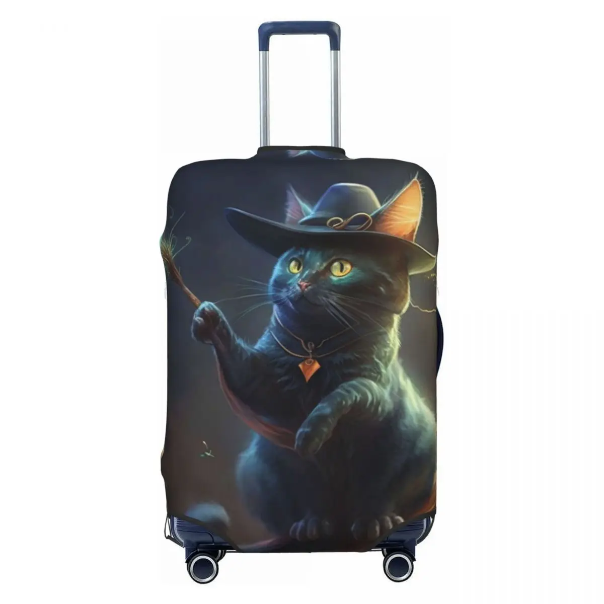 Funda para maleta con sombrero de gato, Aniaml mágico, práctico Protector de viaje de crucero, funda de equipaje para vacaciones