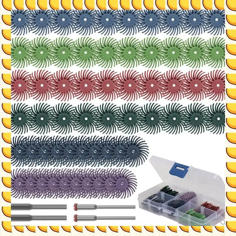 

BAAU 66 PCS 1 Inch Radial Bristle Disc Kit As Shown Plastic Detail Abrasive Brush For Jewelry Wood Polishing