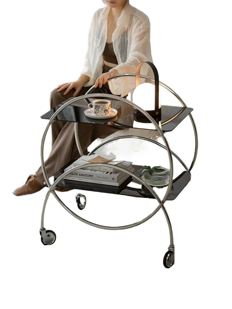 Nordic side table removable storage rack living room trolley
