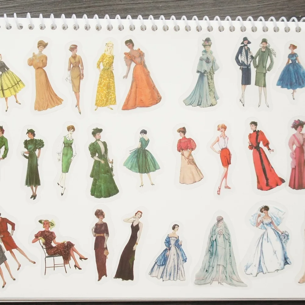 

38pcs Vintage Style Fashion Lady Join Catwalk Show Style PVC Sticker Scrapbooking DIY Gift Packing Label Decoration Tag
