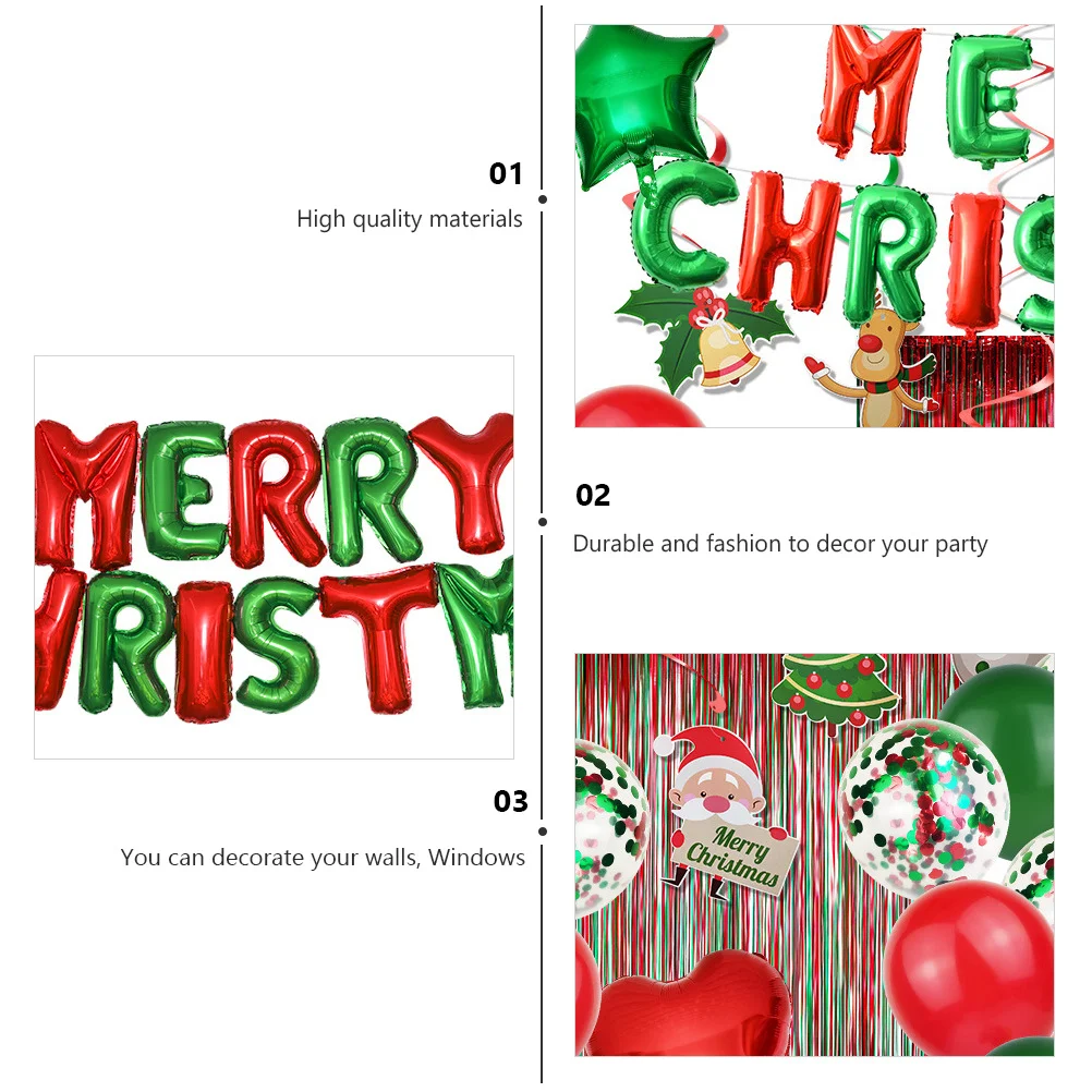 

46pcs Christmas Balloon Decoration Set Foil Party Decor Holiday Xmas Celebration Aluminum Balloons Party Supplies
