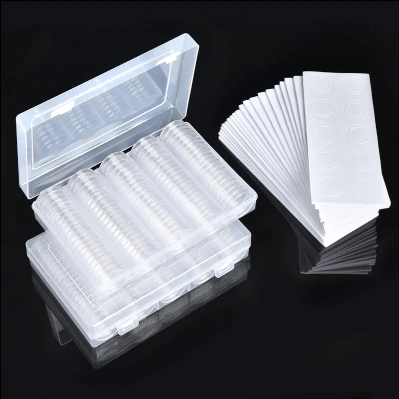 

17/20/25/27/30mm 100pcs Premium Coin Capsules with Foam Gasket and Plastic Storage Organizer Box for Coin Containers Supplies