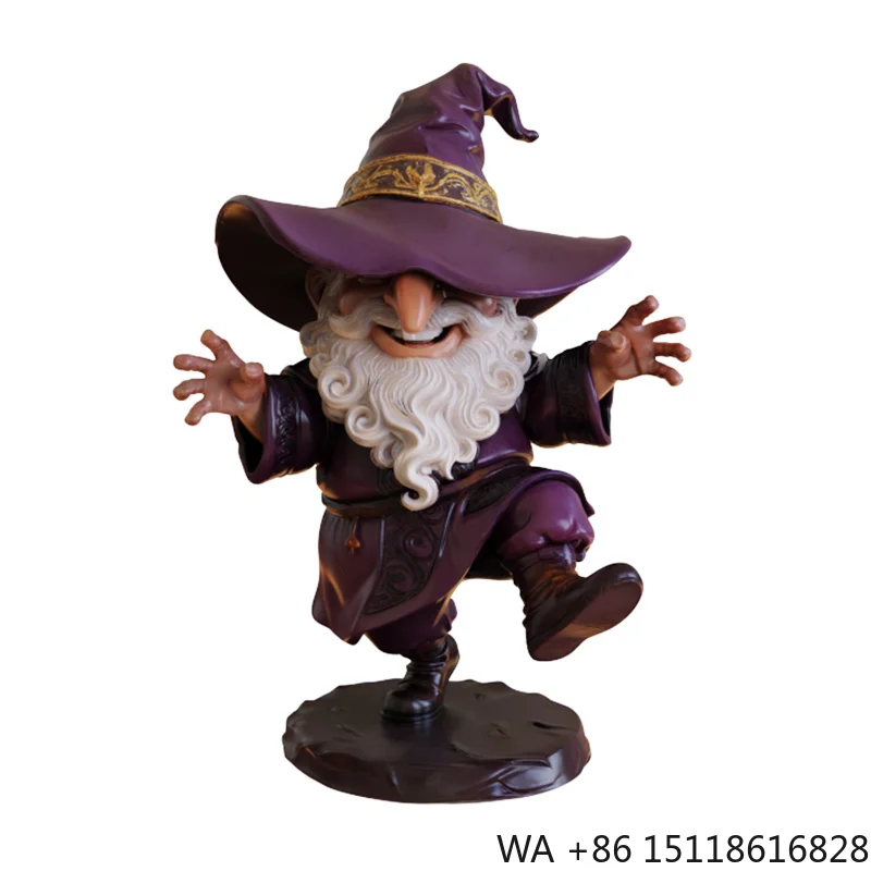 Wholesale Eco-Friendly Durable Polyresin Fantasy Mage Gnome Statue OEM ODM Bulk Garden Decor Handcrafted Private Label Wizard