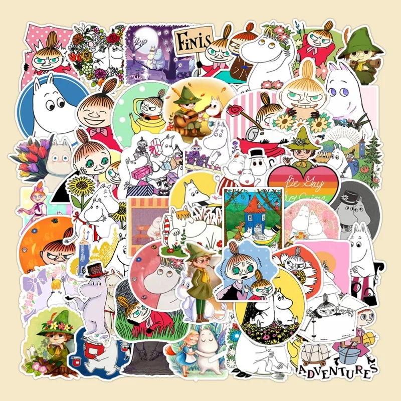 

Anime Moomins Series 50pcs Kawaii Sticker Cartoon Character Cute Creativity DIY Stationery Luggage Skateboard Waterproof Sticker