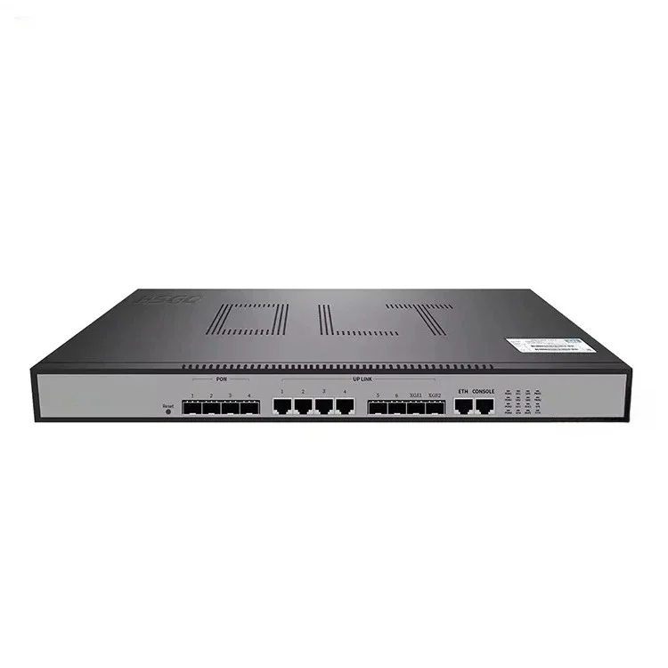 1U 19-Inch HSGQ-G04L Fiber Optic FTTH 10GE GEPON OLT With 4 Ports Used For SFP Gpon ONU For Network POE IP TCP WIFI