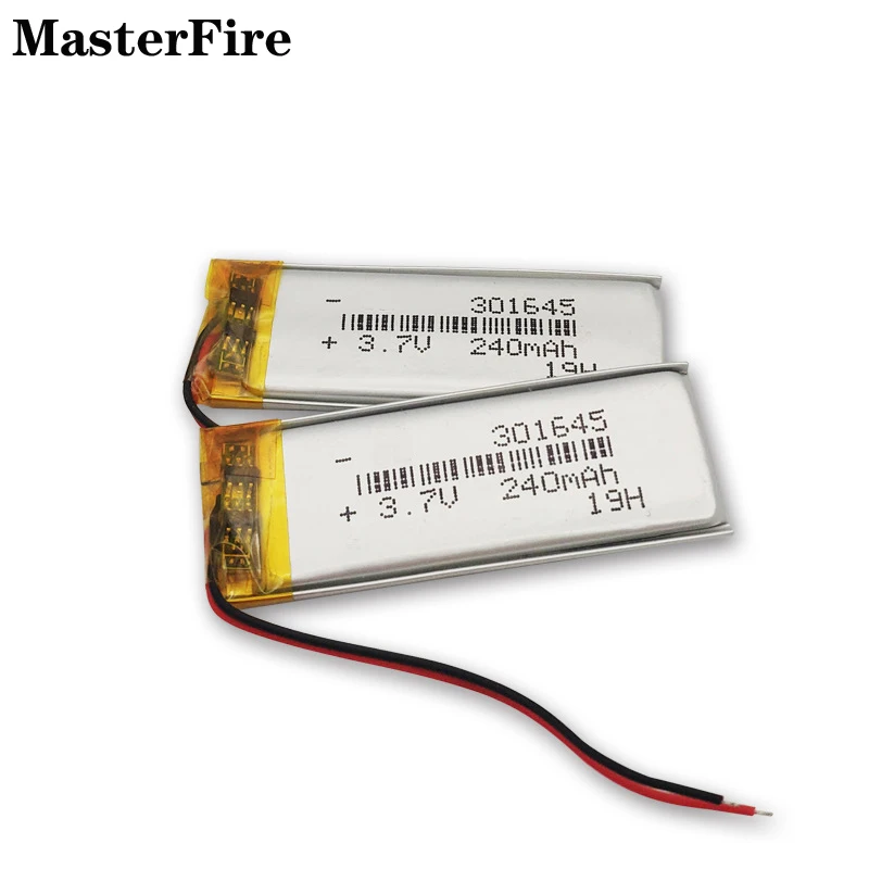 301645 240mah 3.7V Lithium Polymer Battery For GPS Navigator Smart Watch LED Light Video Pen Rechargeable Li-polymer Batteries