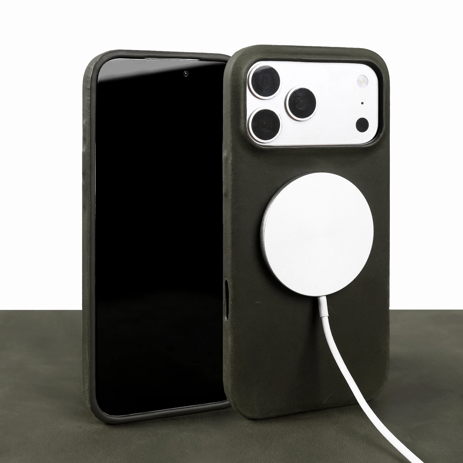 Magnetic Genuine Leather Case For iphone 17 16 Pro Max 16e 1