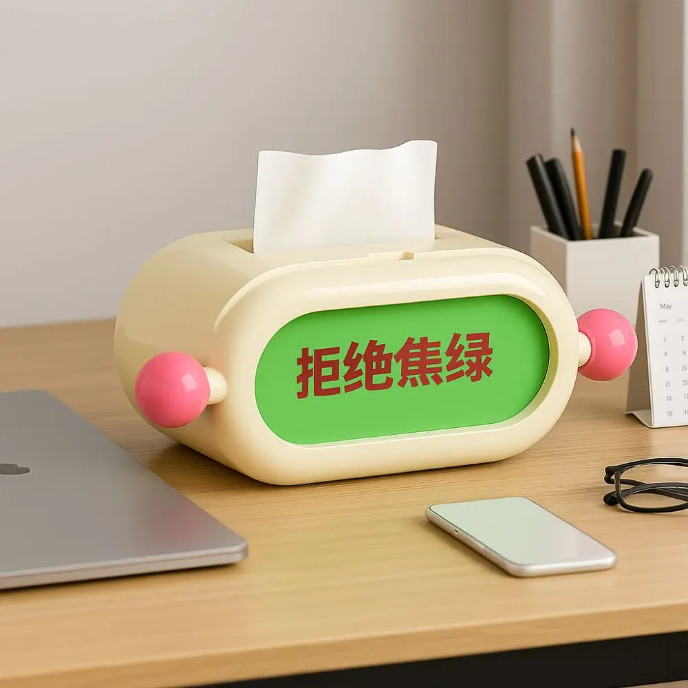 

Dopamine Tissue Box Cover Press To Open Built-in Spring Tissue Dispenser Decorative High-capacity Napkin Holder Living Room
