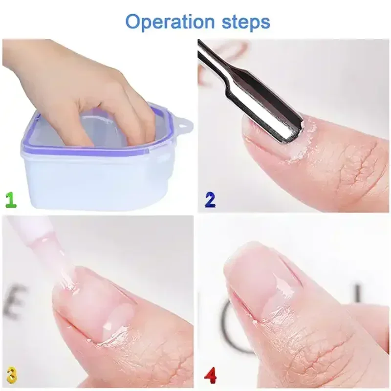 Removedor de esmalte de unhas, tigela de imersão, tratamento de arte de unha, ferramentas de saúde, durável, cuidados com tesão, tigela de bolhas, camada dupla, tigelas de imersão de unhas