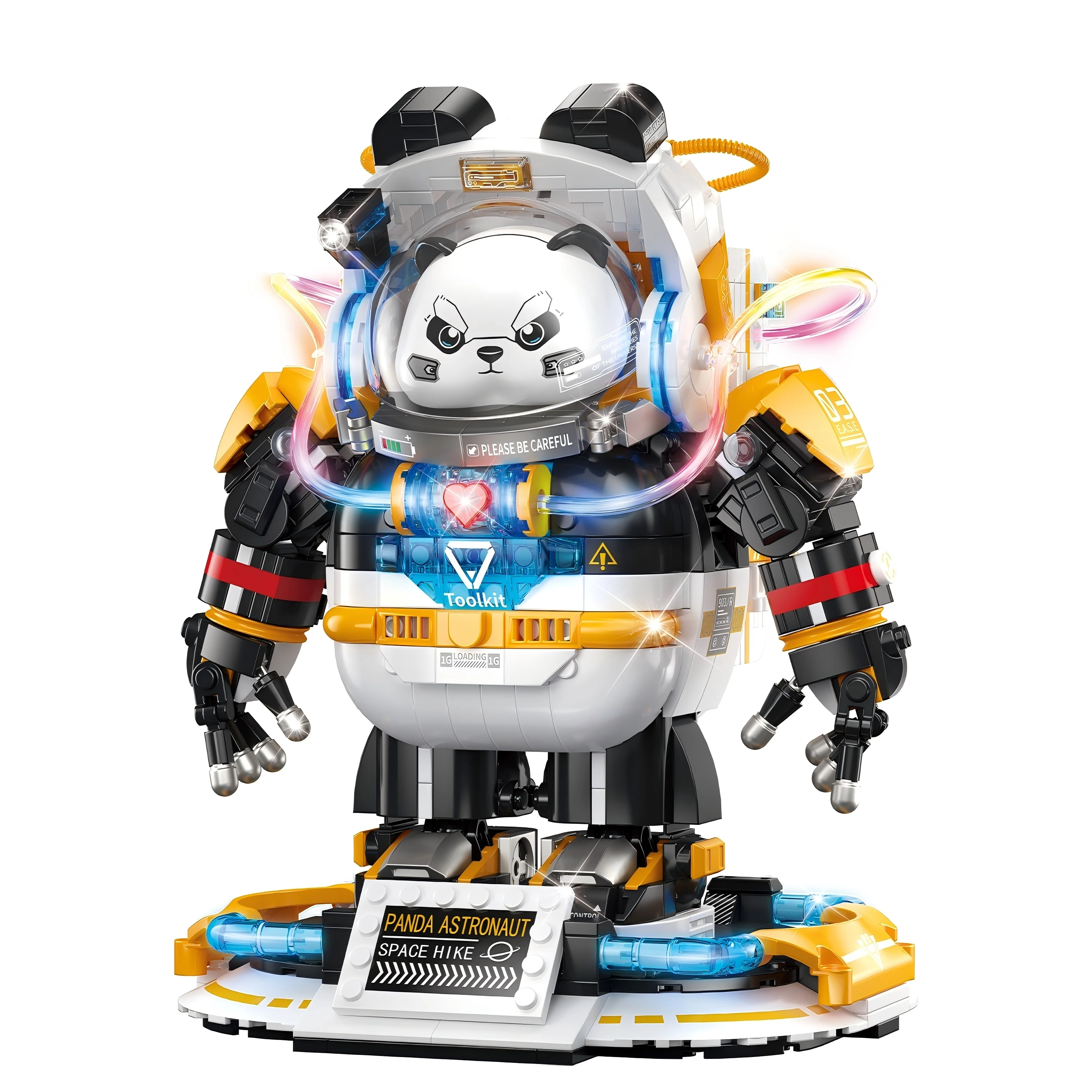 662021 Space Panda Mecha Toy Birthday Gift, Building Blocks Mecha Model Assembly Ornaments Children's Adult Educational Toy Gift