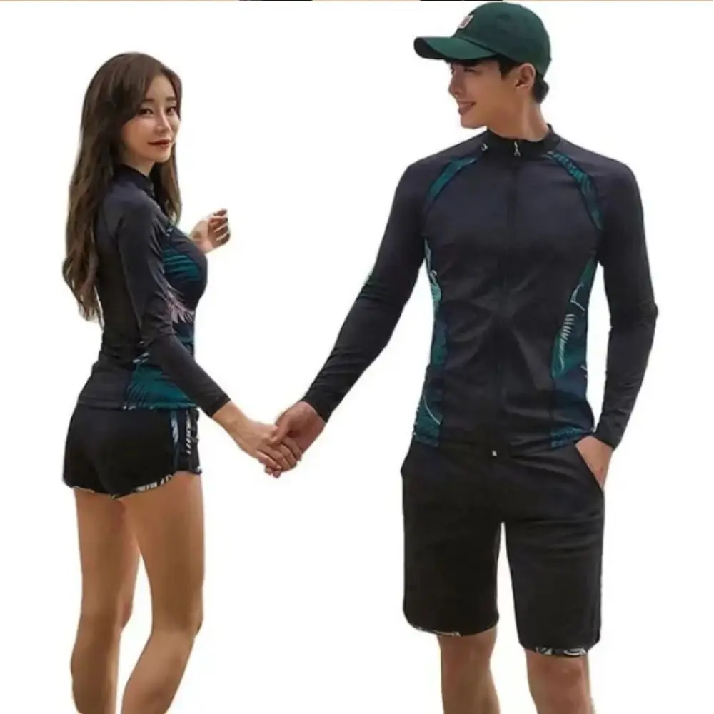 

Long Sleeves Split Wetsuit Zipper Style Long Trousers Surf Suit Sunscreen Protection Soft Material Swimming Wear Men And Women