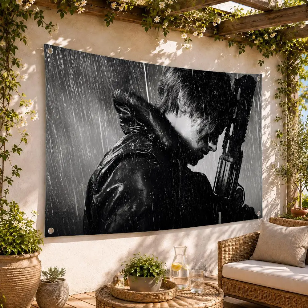Leon Scott Kennedy Game Flags Flag Soft skin-friendly Durable Tapestry Outdoor party Home living room bedroom Decoration