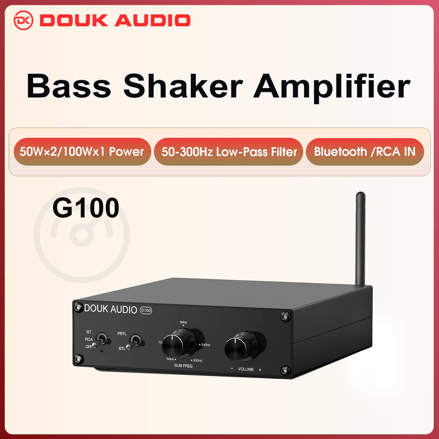 

Douk Audio 100W Bass Shaker Amplifier Tactile Transducer Mini Subwoofer Amplifier Home Theater Vibration Power Amp