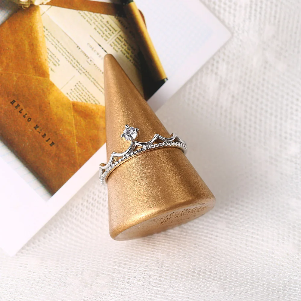 ZHOUYANG Rings For Women light Luxury Style Princess Crown Zircon Rose Gold Color Daily Party Finger Ring Fashion Jewelry R020