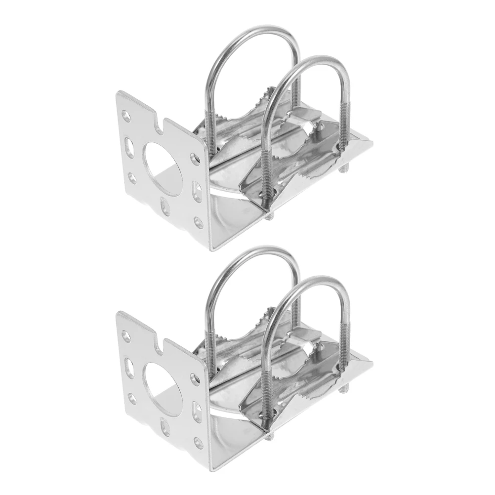

2 Pcs Antenna Bracket Alloy Mount Mounting Brackets Pole Wall-mounted Attic Kit Silver