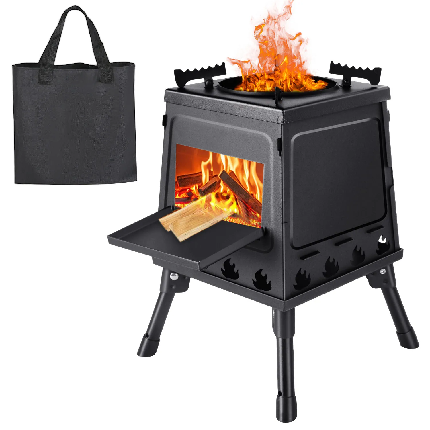 Klappbarer Holzofen für den Außenbereich, Holzofen für Grillen, Camping, Picknick, Wandern und Kochen im Freien.