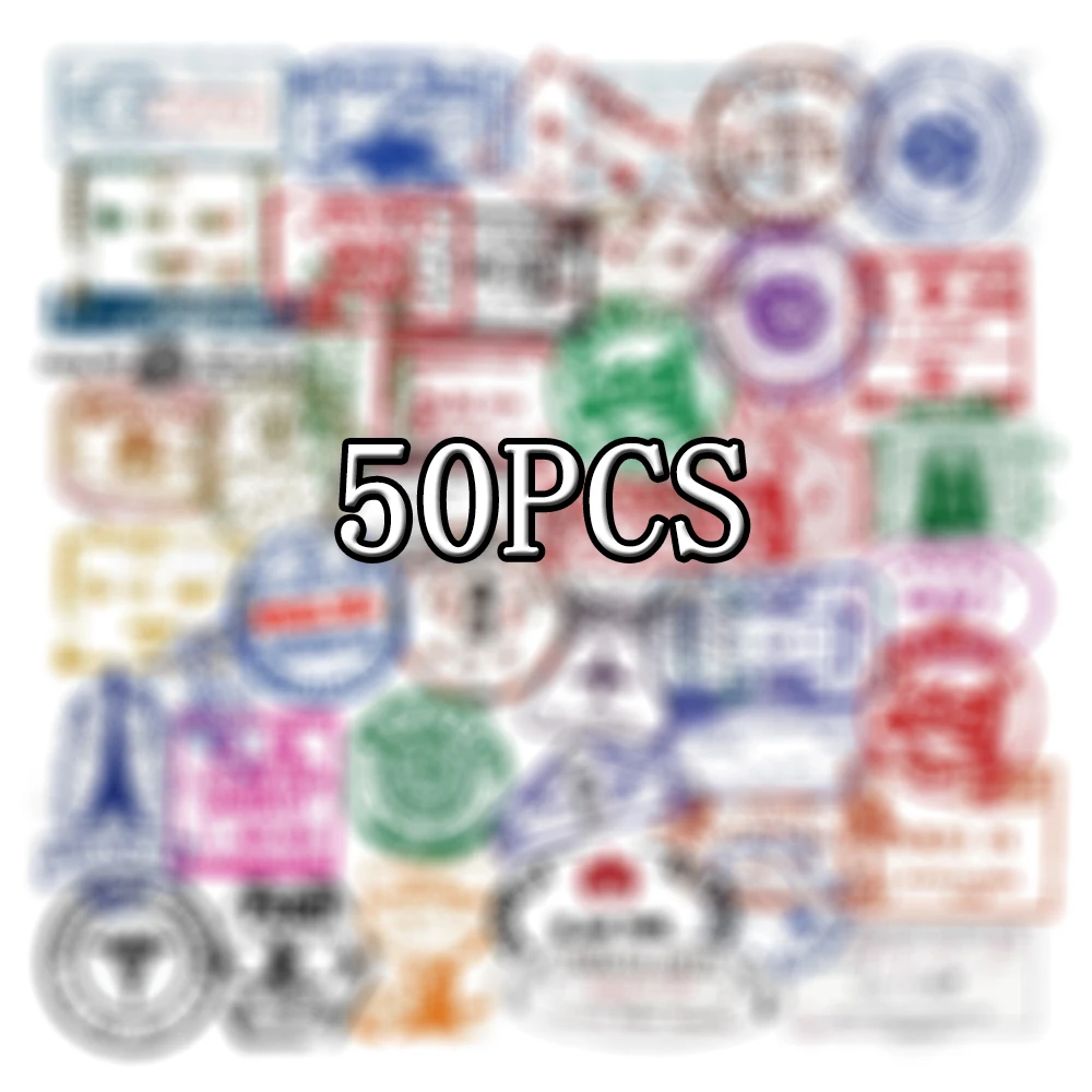 10/30/50PCS Transparent Retro Postmark Sticker DIY Toy Notebook PC Skateboard Bicycle Car Motorcycle Decal Graffiti Sticker F5