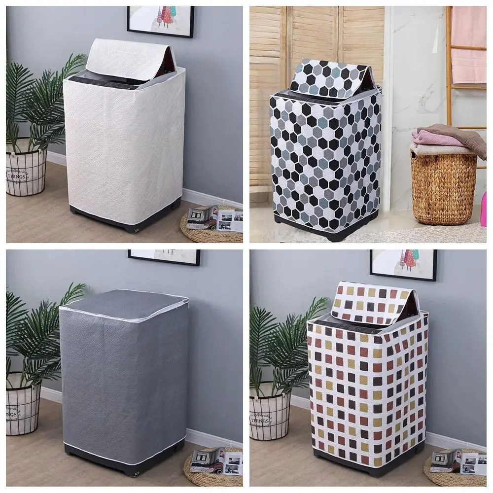 PEVA Washing Machine Cover UV Resistant Dustproof Top Load Washer Cover Waterproof Cute Cartoon Print Laundry Machine Cover
