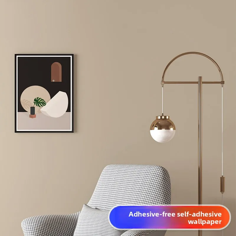 

Milk Tea Color Card Cream Style Milk Coffee Bedroom Background Wallpaper Self-adhesive Home Self-stick Popular Online Wallpaper