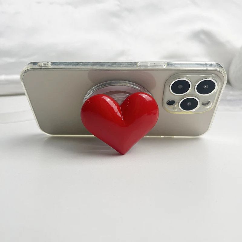 Loving Heart Phone Holder Socket Grip Support Magnetic and Sticker Two Types Grip Tok Socket Bracket Girl Gift - view 2