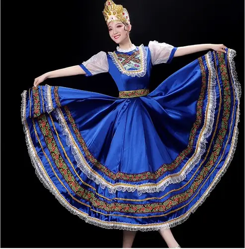Traje de danza étnica rusa Corte europea Princesa Folk Vestido de mujer