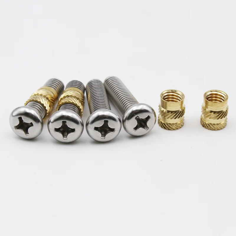 Messing Einsatz Mutter Edelstahl Schraube Lötkolben Spitze Wärme Set 3D Drucker Kunststoff M2 M3 M4 Kupfer Hot Melt Bolzen Mutter Einsätze – Detail 5