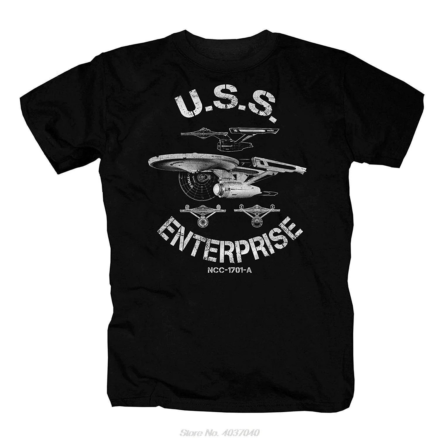 T Shirt men Uss Enterprise Voyager Spock Raumschiff Sci Fi Retro Planet tees tshirt harajuku