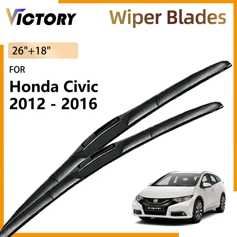 Car Front Wiper Blades For Honda Civic 9th Gen 2012 - 2016 2015 2014 2013 FK1 FK3 Hatchback Tourer Windshield Windscreen Brushes