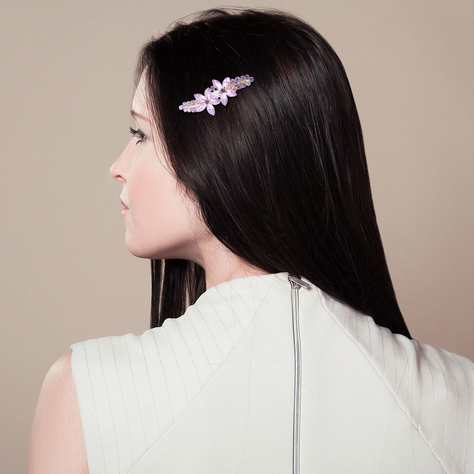 

Rhinestone Flower Clip for Women Girls Small Spring Hair Clips Accessories Hair Accessories for Women Girls Metal Material Safe