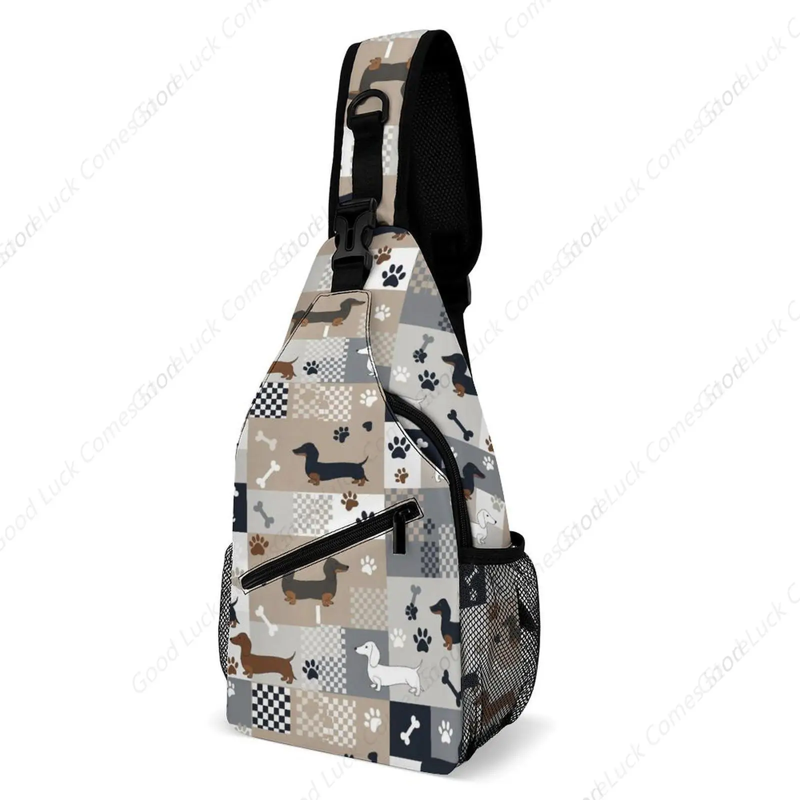 Women Shoulder Chest Sling Bags Backpacks Dachshund Wiener Dogs, Fashion Casual Pack Crossbody Bags Daypack Multipurpose