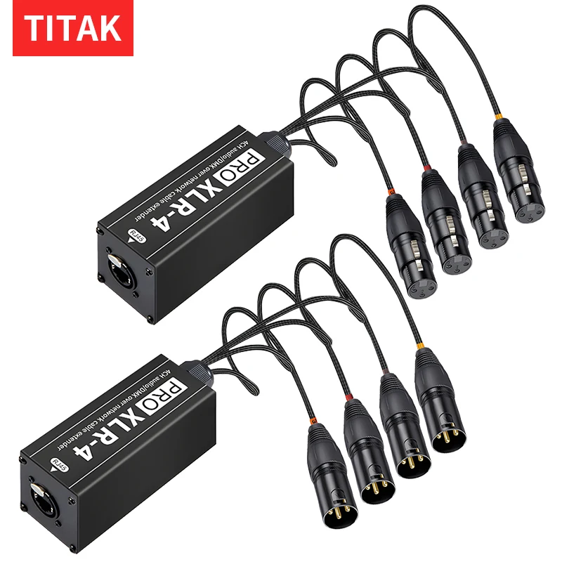 

RJ45 CAT5 Network Signal Extender to 4 Channel 3Pin Multi Network Breakout Audio Cable for Stage Sound Lighting Recording Studio