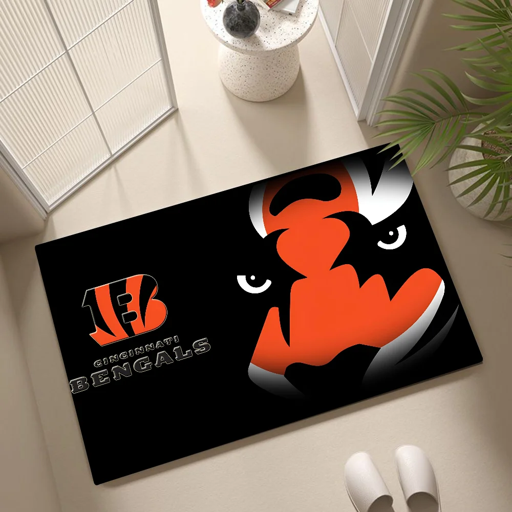 1PC Cincinnati Bengals Floor Mat Door Mats Household Carpet Mats Bathroom Absorbent Mats