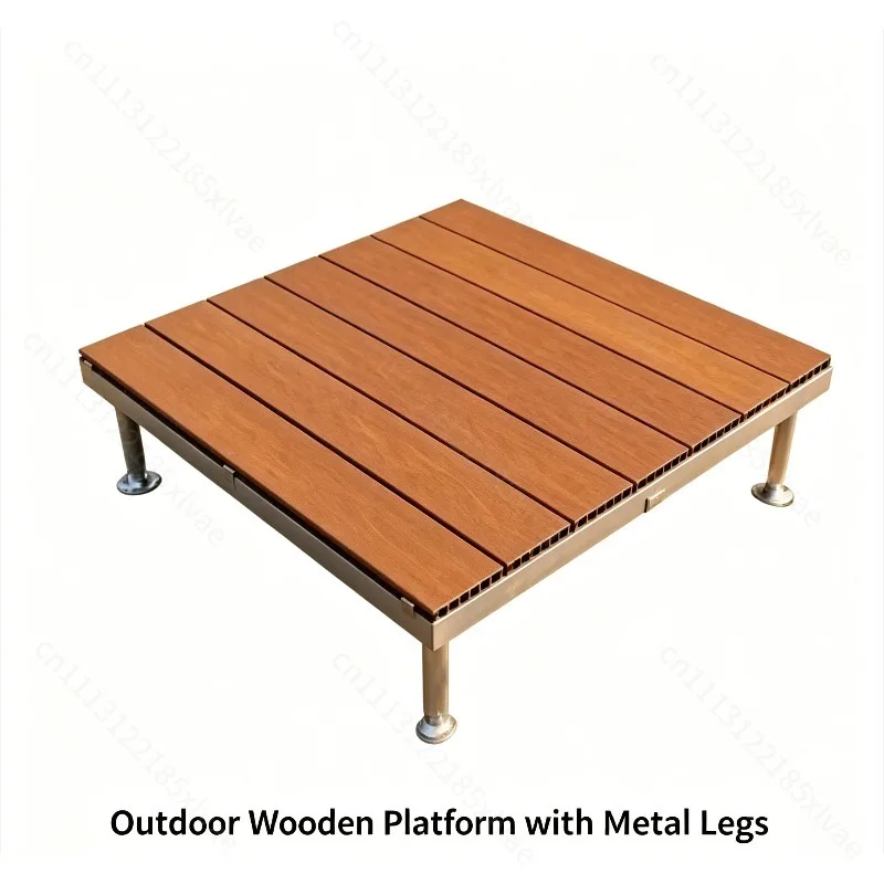 Modular Interlocking WPC Deck Tiles, Plastic Wood Composite Flooring Panels for Balcony Terrace Garden Courtyard Outdoor