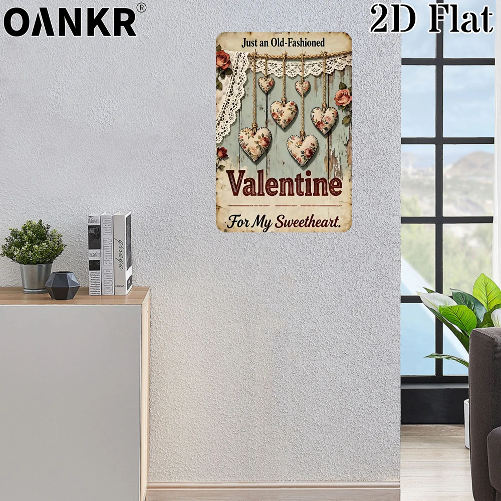 Vintage Sweet Decor Poster Metal Tin Sign, Ideal Gift 12x8 Inch, Valentine Retro Metal Signs for Cave Bedroom Home Wall Decor