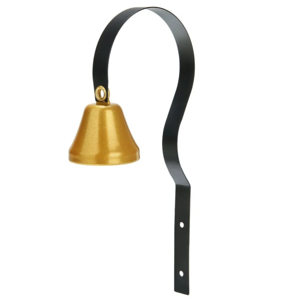 Brass Hanging Door Bell Clear Tone Loud Sound Wall Mount Shop Bell Curved Metal Support Hanging Design Pet Training Bell