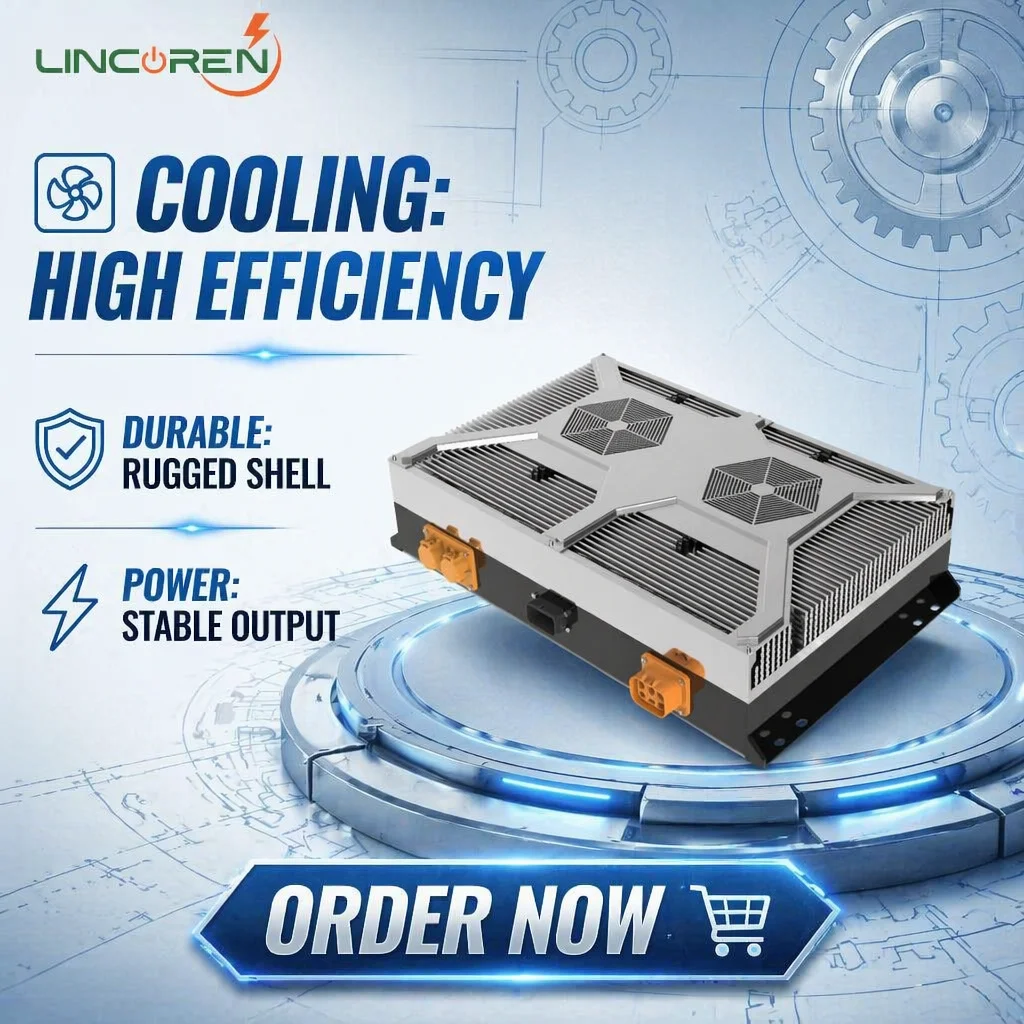 Lincoren LK2880 Automotive Self-Cooling 12kW Onboard DCDC Converter Assembly IP67 Protection 400-1100VDC Input 94% Efficiency