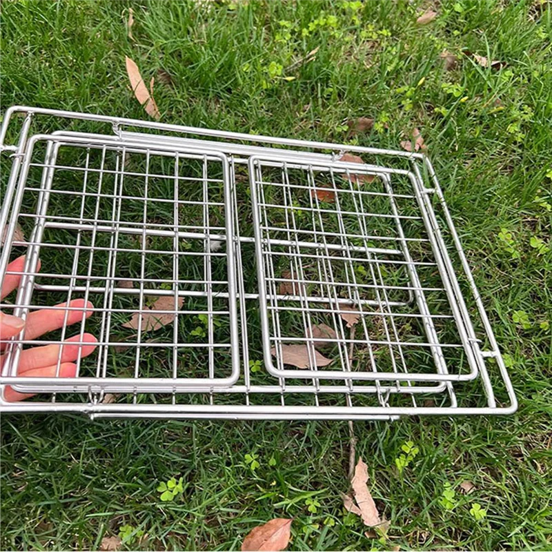 

A76X-Multifunctional Folding For Table Side Expansion Rack For Camping Drain Basket Stainless Steel Camping Storage Basket