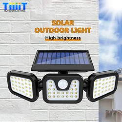 LED Solar Outdoor Wall Lamp Motion Sensor Human Body Sensing IP65 Waterproof Can Rotate Freely Path Light Courtyard Lighting