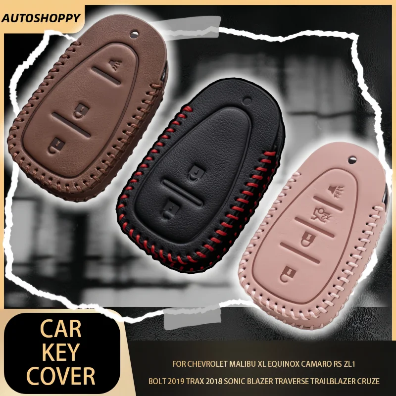 

Car Key Case Cover For Chevrolet Malibu XL Equinox Camaro RS ZL1 Bolt 2019 Trax 2018 Sonic Blazer Traverse Trailblazer Cruze