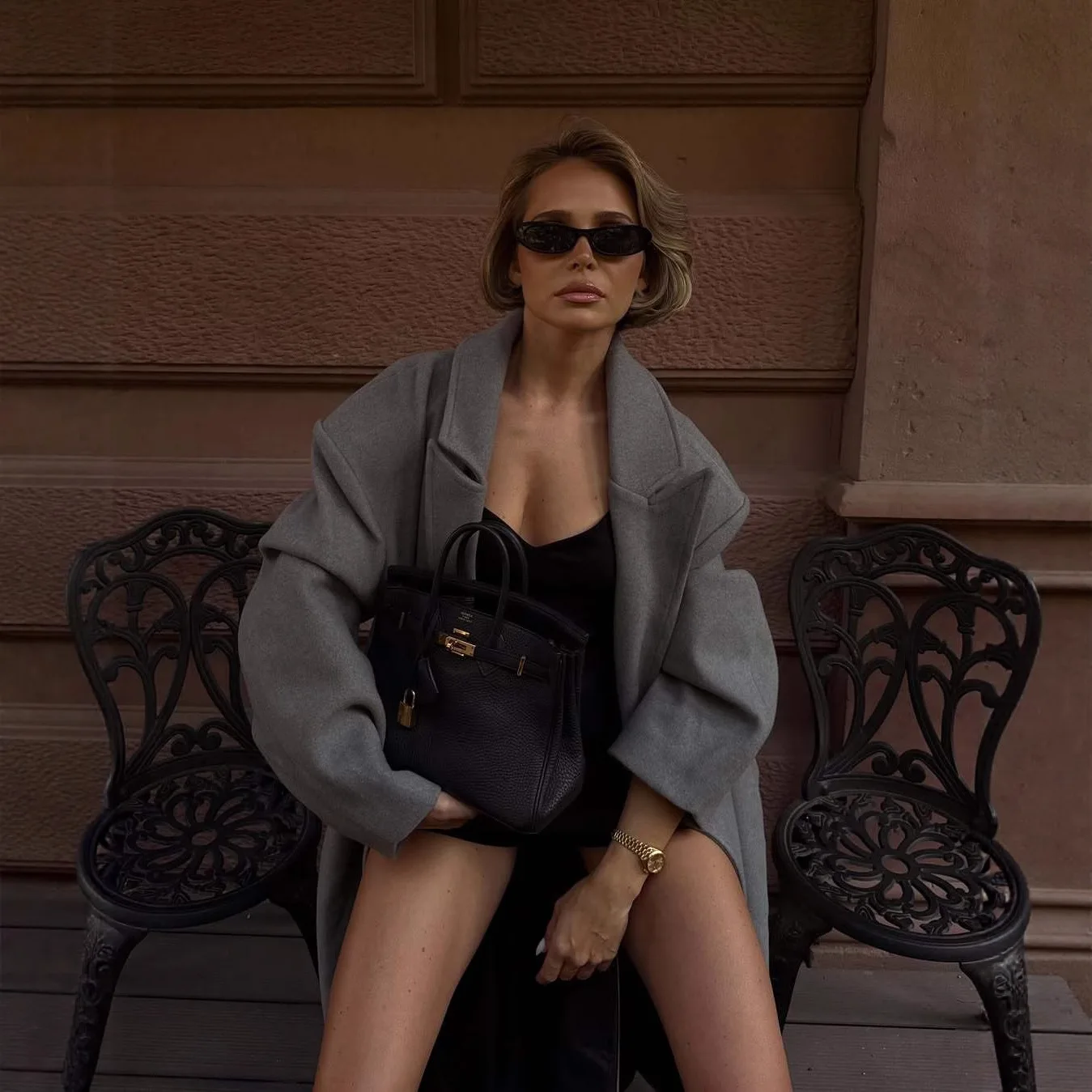 

Fashionable Autumn Winter Woolen Jacket Women's All-Match Outerwear Elegant Versatile Plaid Design For Various Occasions