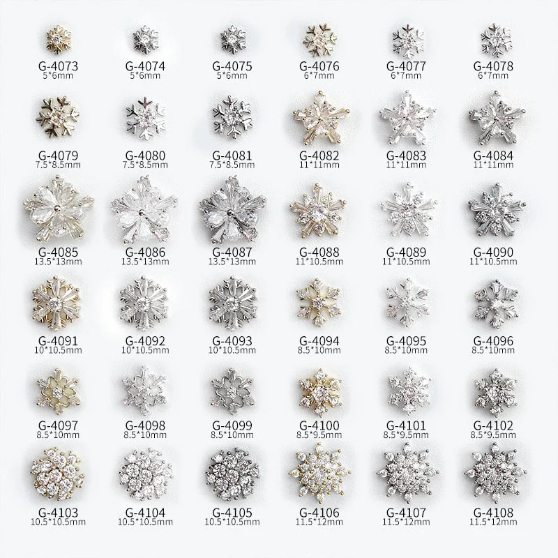 

10pcs/lot Christmas Snowflake Zircon Rhinestones Manicure Nail Art Parts Jewelry Decorations Nails Accessories Charms Supplies