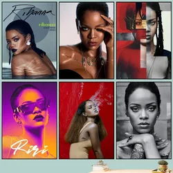 Hot Singer R-RIHANNAS Poster DIY Vintage Movie Poster Wall Art Painting Study Stickers Big Szie Wall Painting