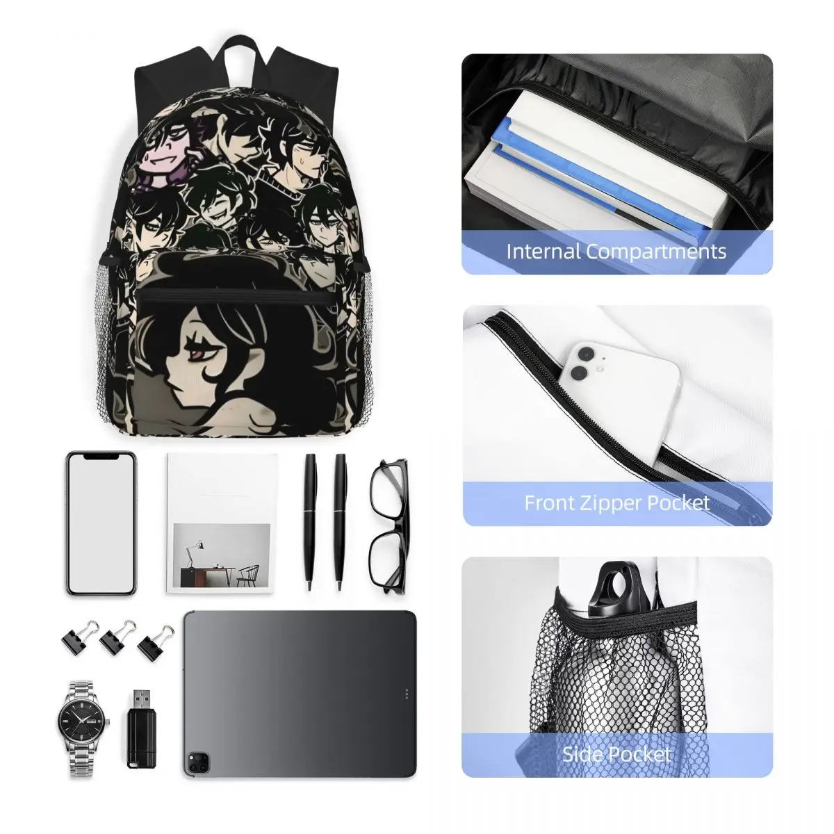 Ashley And Andrew The Coffin Of Andy And Leyley Student Backpack School Bag Daypack for Boys Girls Bookbag Shoulder Bags