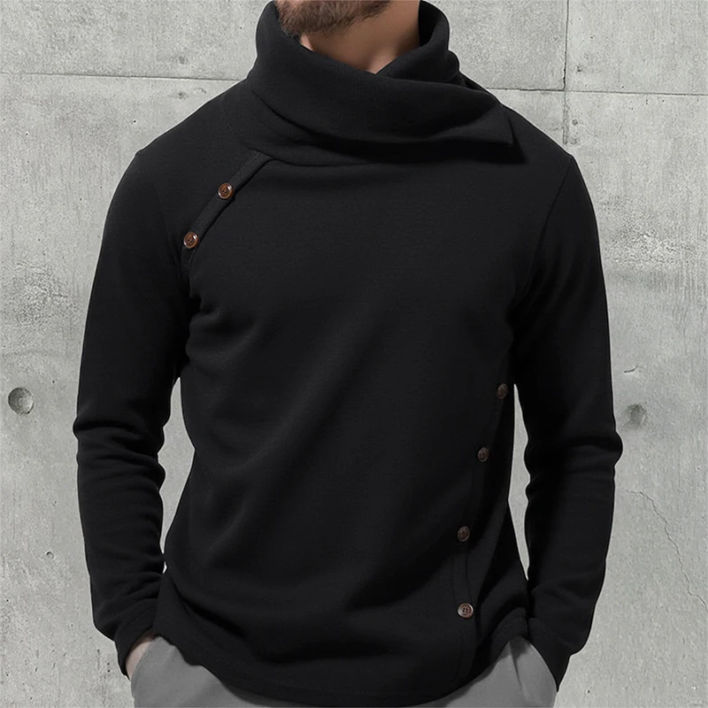 

Outdoor Casual Men's Knitting Sweaters Vintage Solid Color Turtleneck Sweater Men Clothing Autumn Winter Fashion Knitted Jumpers