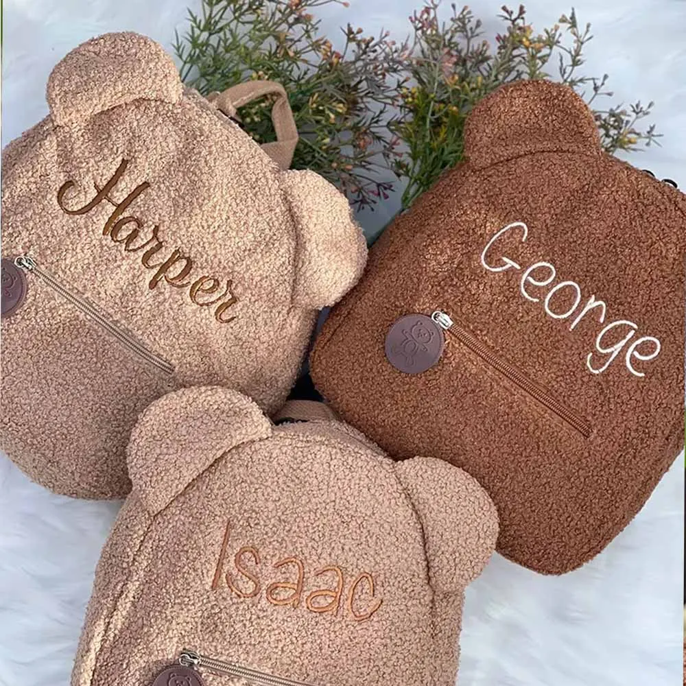 

Personalized Name Bear Backpack Embroidered Children's Travel Cute Bear Shoulder Backpack Custom Children's Day Gift Bear Bag